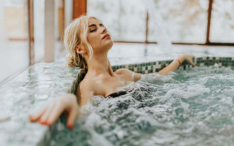 Woman enjoying Hydrotherapy